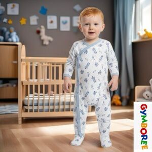 Gymboree White and Blue Footed One Piece